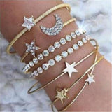 X-ROYAL Women Fashion Boho Turtle Heart Pearl Moon Shape Charm Bracelets Sets Lovers Gift Luxury Bohemian Style Female Bracelets