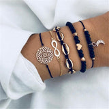 X-ROYAL Women Fashion Boho Turtle Heart Pearl Moon Shape Charm Bracelets Sets Lovers Gift Luxury Bohemian Style Female Bracelets