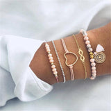 X-ROYAL Women Fashion Boho Turtle Heart Pearl Moon Shape Charm Bracelets Sets Lovers Gift Luxury Bohemian Style Female Bracelets
