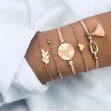 X-ROYAL Women Fashion Boho Turtle Heart Pearl Moon Shape Charm Bracelets Sets Lovers Gift Luxury Bohemian Style Female Bracelets