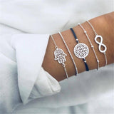 X-ROYAL Women Fashion Boho Turtle Heart Pearl Moon Shape Charm Bracelets Sets Lovers Gift Luxury Bohemian Style Female Bracelets