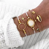 X-ROYAL Women Fashion Boho Turtle Heart Pearl Moon Shape Charm Bracelets Sets Lovers Gift Luxury Bohemian Style Female Bracelets