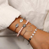 X-ROYAL Women Fashion Boho Turtle Heart Pearl Moon Shape Charm Bracelets Sets Lovers Gift Luxury Bohemian Style Female Bracelets